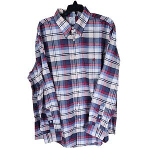 Brooks Brothers Regent Plaid Button Down Shirt XL Non-Iron Supima‎ Cotton Preppy
